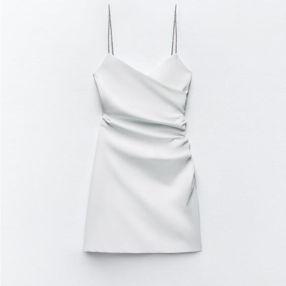 ZARA SHINY STRAPPY MINI DRESS - Picture 9 of 12